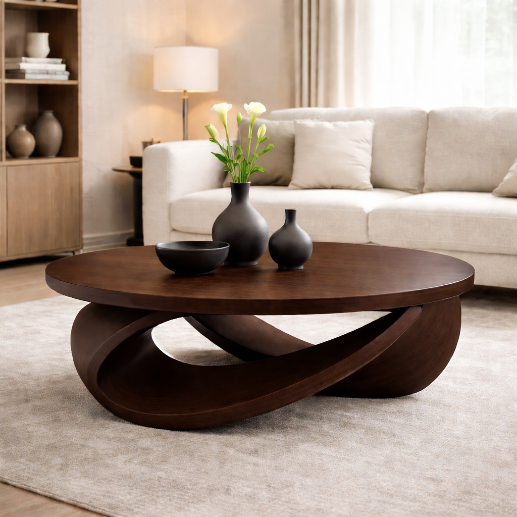 Sculptural Solid Wood Coffee Table – Modern Elegant Design for Living Rooms - view 5 of 9