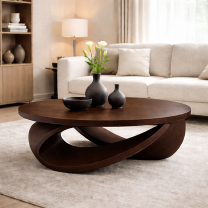 Sculptural Solid Wood Coffee Table – Modern Elegant Design for Living Rooms - view 5 of 9