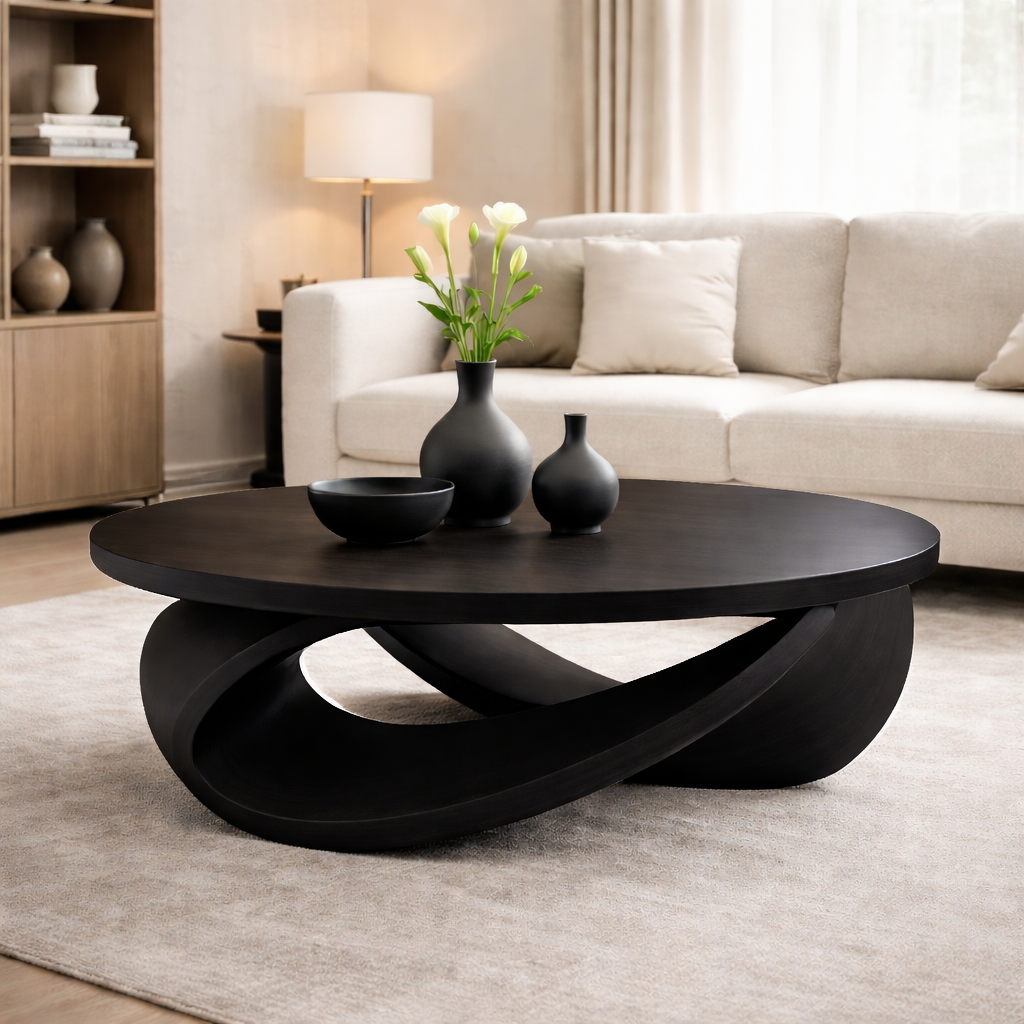 Sculptural Solid Wood Coffee Table – Modern Elegant Design for Living Rooms - view 6 of 9