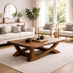 Rustic Solid Wood Coffee Table with Live Edge Design – Natural Charm for Living Rooms - view 3 of 8