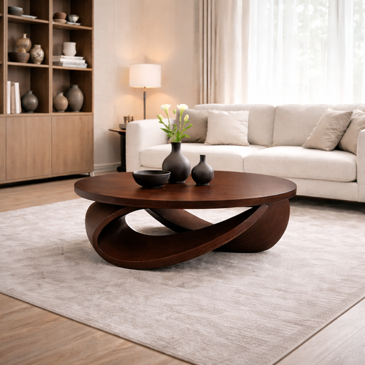 Sculptural Solid Wood Coffee Table – Modern Elegant Design for Living Rooms - view 1 of 9