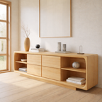 Solid Wood Console Table with Drawer Storage and Open Shelf Design for Modern Living Room - view 4 of 9