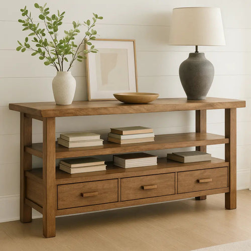 Handcrafted Solid Wood Console Table – Modern Rustic Elegance - view 1 of 5
