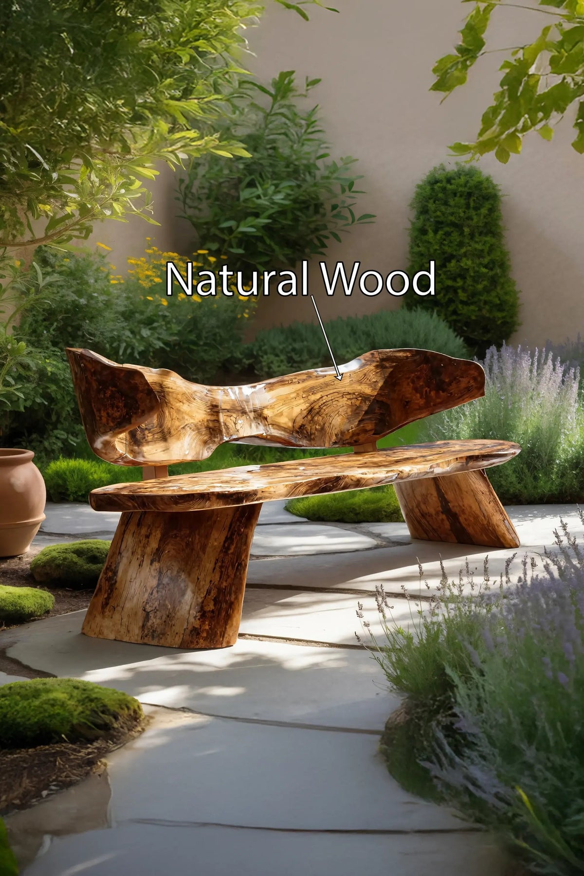 Farmhouse Ergonomic Wood Bench For Backyard Retreat - view 5 of 7