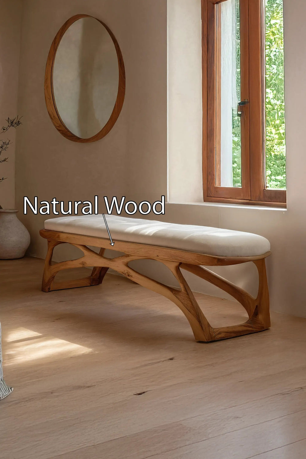 Minimalist Wooden Bench For Bedroom Interior Accent - view 5 of 7