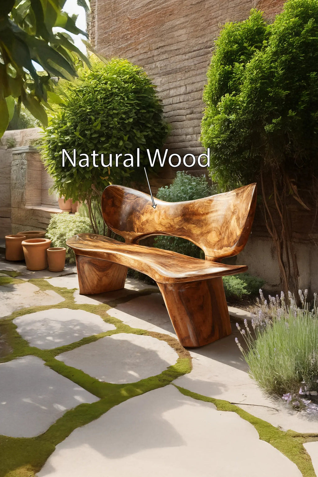 Handcrafted Outdoor Wooden Bench For Serene Garden Corners - view 5 of 7