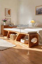 Mid Century Wood Bench For Warm Interior Spaces - view 5 of 7
