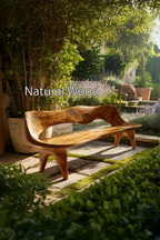 Handcrafted Curved Wood Bench For Outdoor Furniture Styling - view 5 of 7