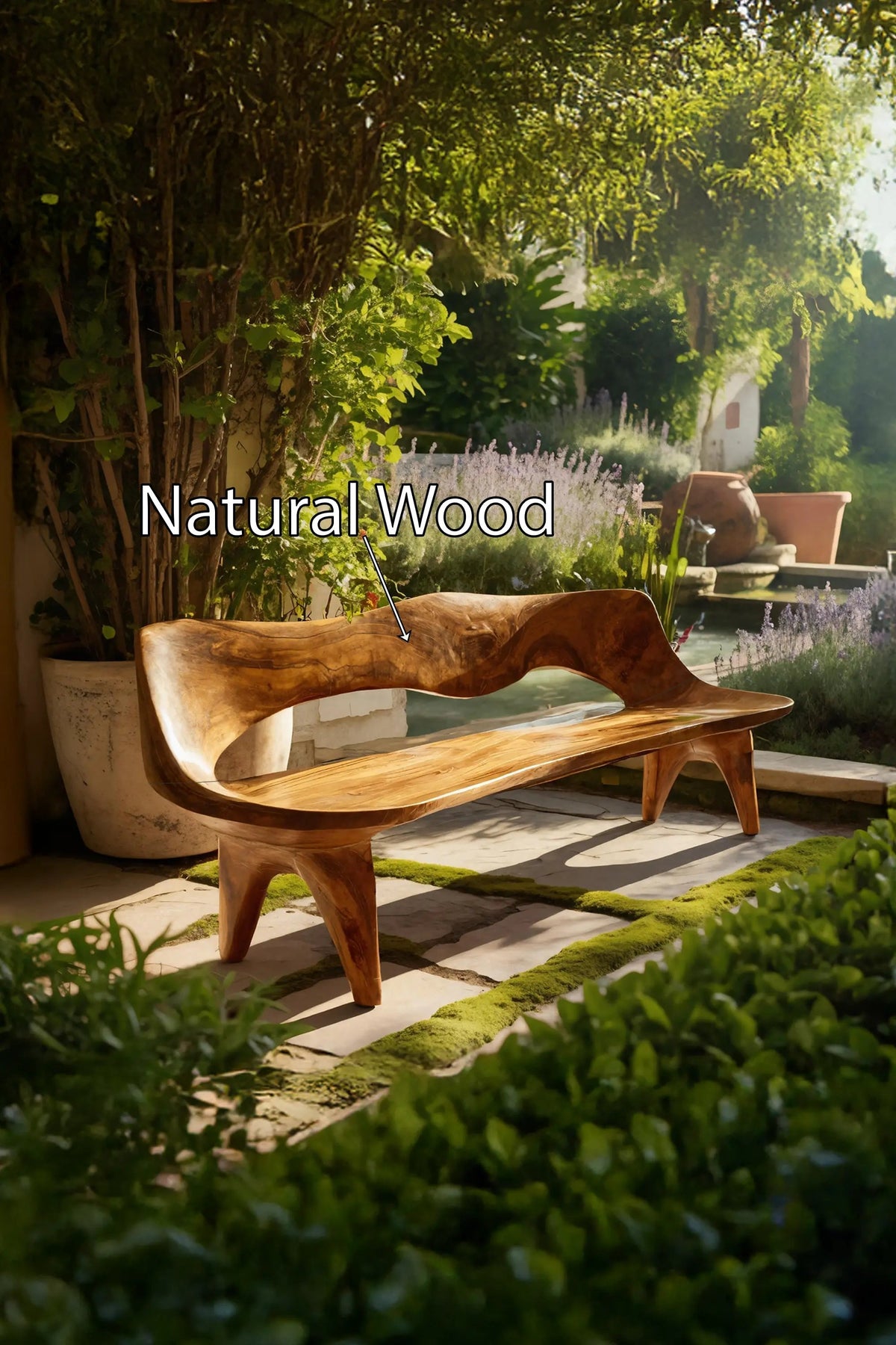 Handcrafted Curved Wood Bench For Outdoor Furniture Styling - view 5 of 7