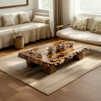 Live Edge Solid Wood Tea Table Low Floor Coffee Table - view 2 of 5