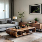 Live Edge Curved Wood Coffee Table with Open Shelf Storage - view 4 of 6