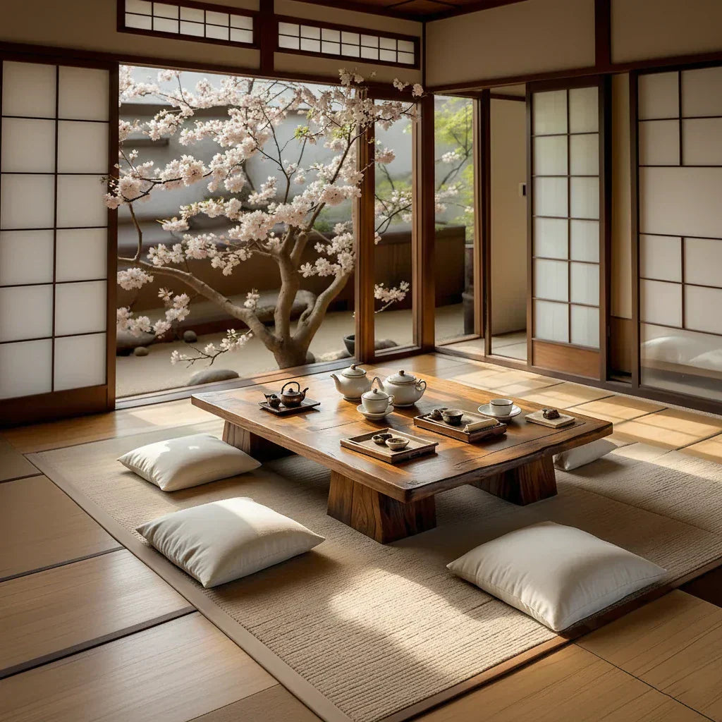 Japanese Solid Wood Low Tea Table Zen Floor Coffee Table - view 2 of 5