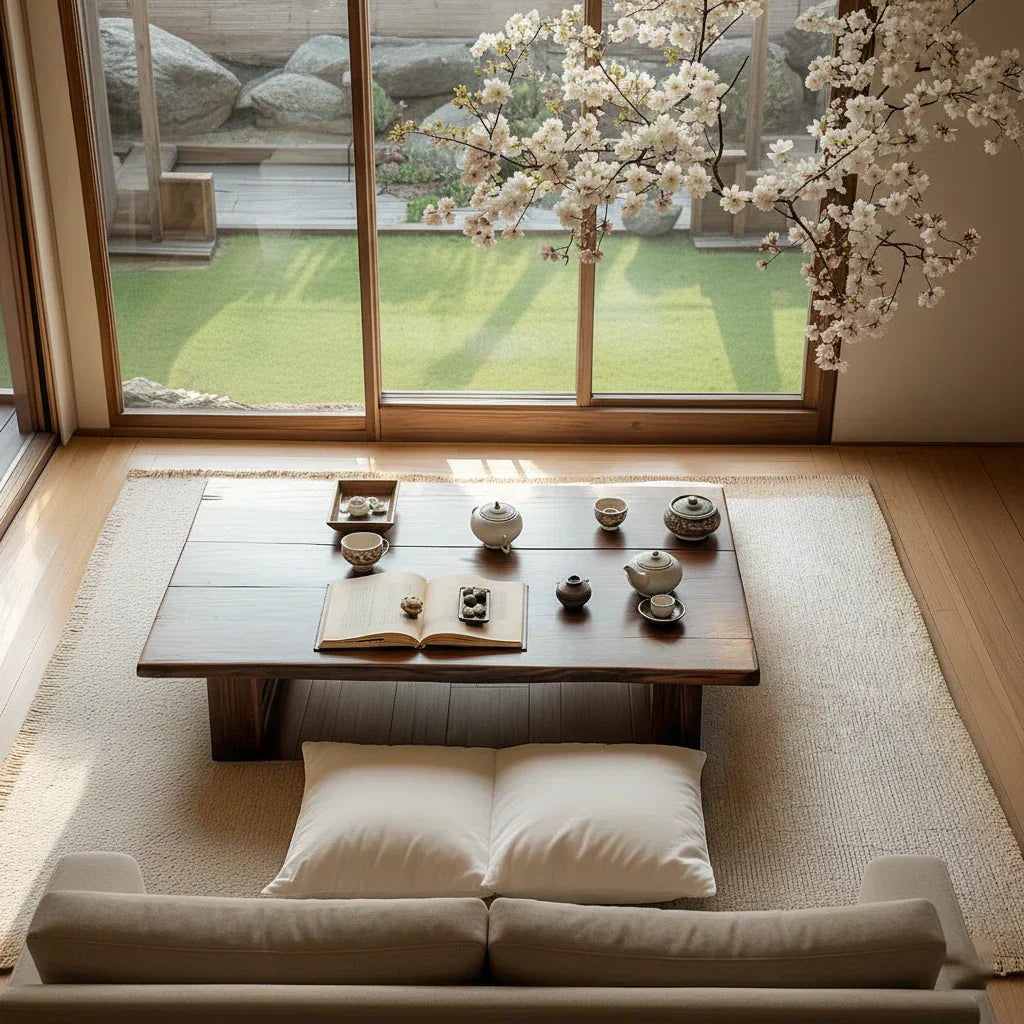 Solid Wood Japanese Low Tea Table Minimalist Floor Coffee Table - view 3 of 5