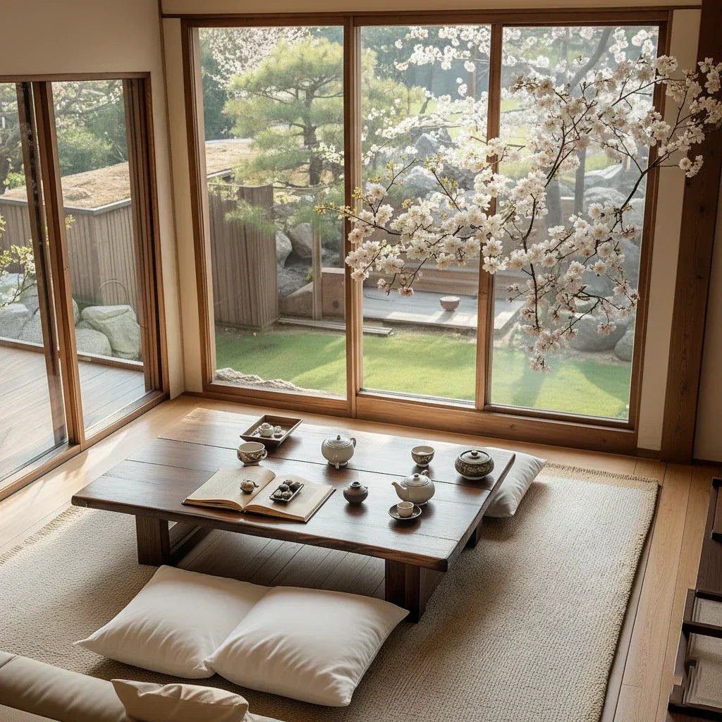 Solid Wood Japanese Low Tea Table Minimalist Floor Coffee Table - view 4 of 5