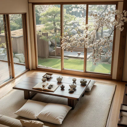 Solid Wood Japanese Low Tea Table Minimalist Floor Coffee Table - view 4 of 5