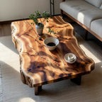 Natural Live Edge Wood Coffee Table Organic Slab Center Table - view 1 of 5