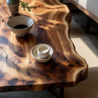 Natural Live Edge Wood Coffee Table Organic Slab Center Table - view 4 of 5