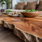 Live Edge Solid Wood Coffee Table Natural Slab Rustic Center Table - view 4 of 5