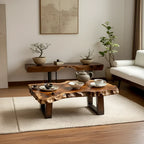 Organic Live Edge Solid Wood Coffee Table with Sculpted Natural Form - view 3 of 5
