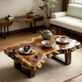 Organic Live Edge Solid Wood Coffee Table with Sculpted Natural Form - view 1 of 5