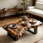Organic Live Edge Solid Wood Coffee Table with Sculpted Natural Form - view 1 of 5
