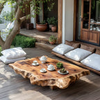 Live Edge Solid Wood Tea Table for Japanese Floor Seating - view 4 of 7