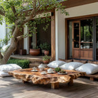 Live Edge Solid Wood Tea Table for Japanese Floor Seating - view 3 of 7