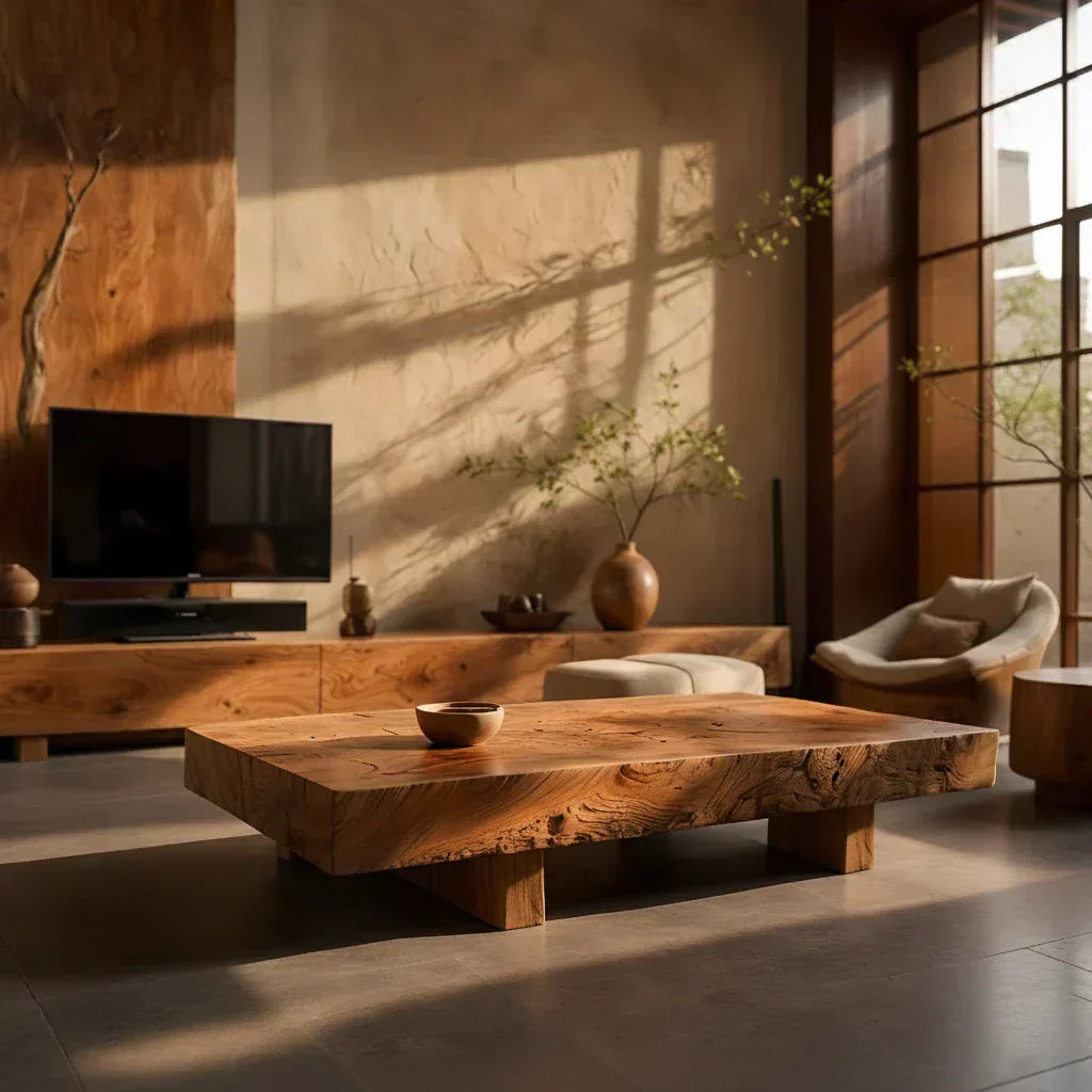 Live Edge Solid Wood Coffee Table for Modern Rustic Living Room - view 1 of 6