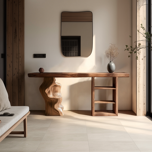 Japandi Organic Modern Console Table Living Room And Entryway - view 1 of 8