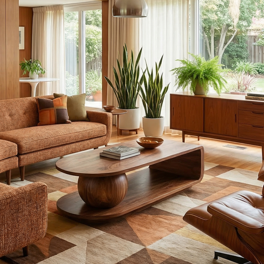 Mid Century Oval Coffee Table For Living Room - view 1 of 8