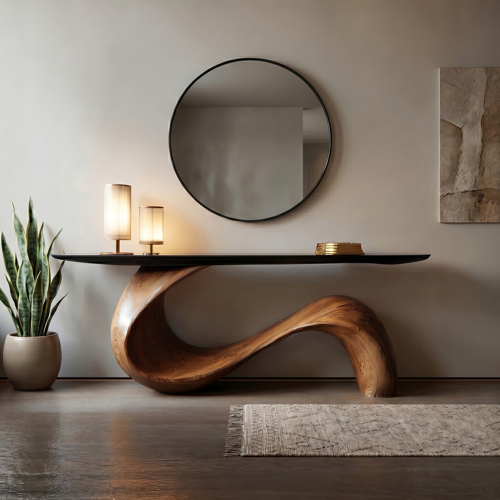 MidCentury Sculptural console Table Entryway - view 1 of 6