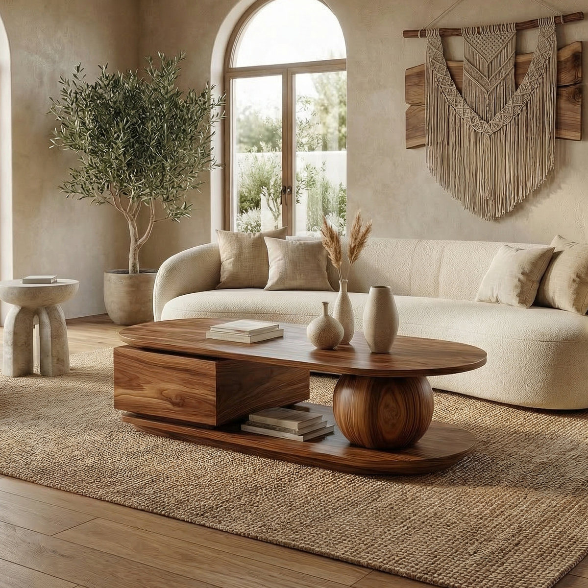 Rustic Coffee Table Solid Wood For Living Room - view 1 of 8
