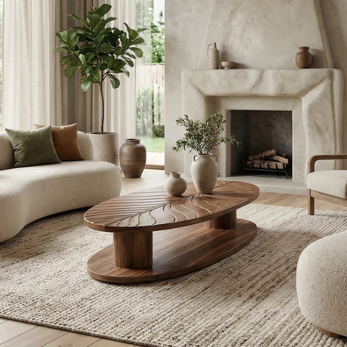Scandinavian Minimalist Solid Wood Coffee Table For Living Room - view 1 of 8