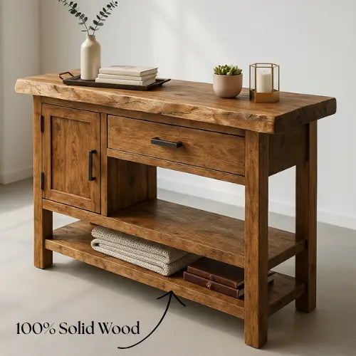 Handcrafted Solid Wood Console Table – Modern Rustic Functionality - view 3 of 5