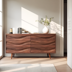 Modern Carved Wave Front Sideboard For Entryway Living Room - view 2 of 8