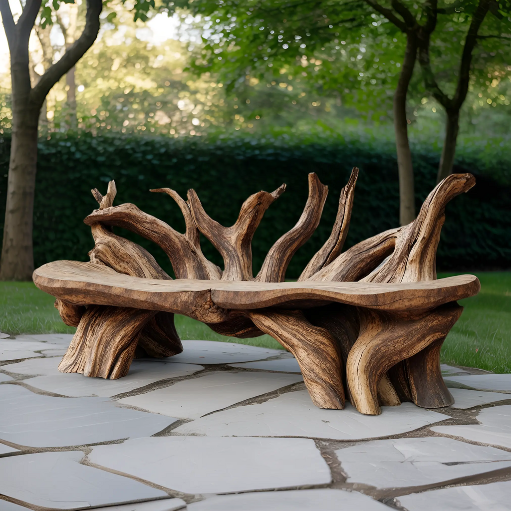 Mid Century Wooden Bench Outdoor Decor For Sleek Exteriors - view 3 of 8