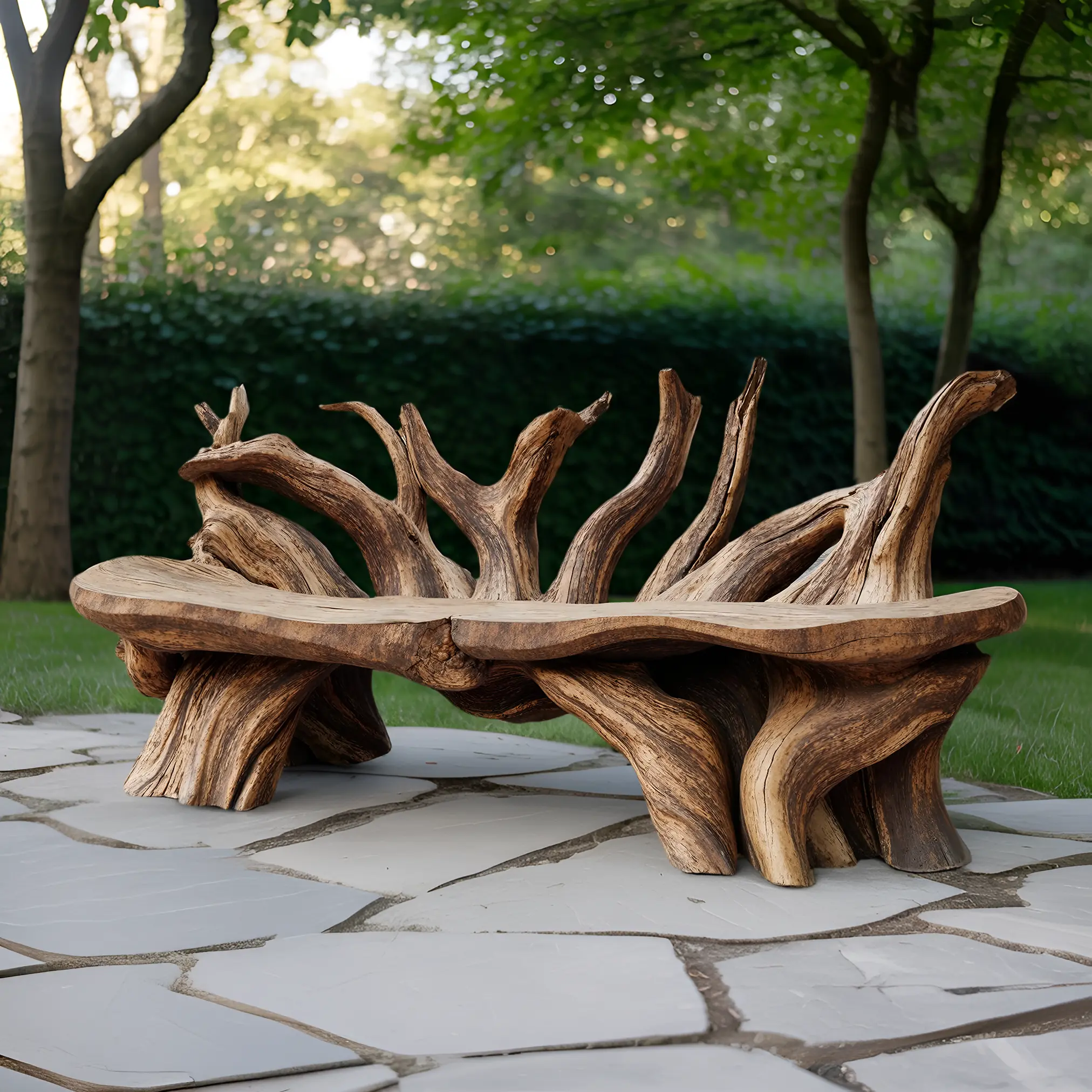 Mid Century Wooden Bench Outdoor Decor For Sleek Exteriors - view 3 of 8