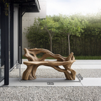 Handcrafted Branch Bench Outdoor Decor For Hand Carved Gardens - view 8 of 8