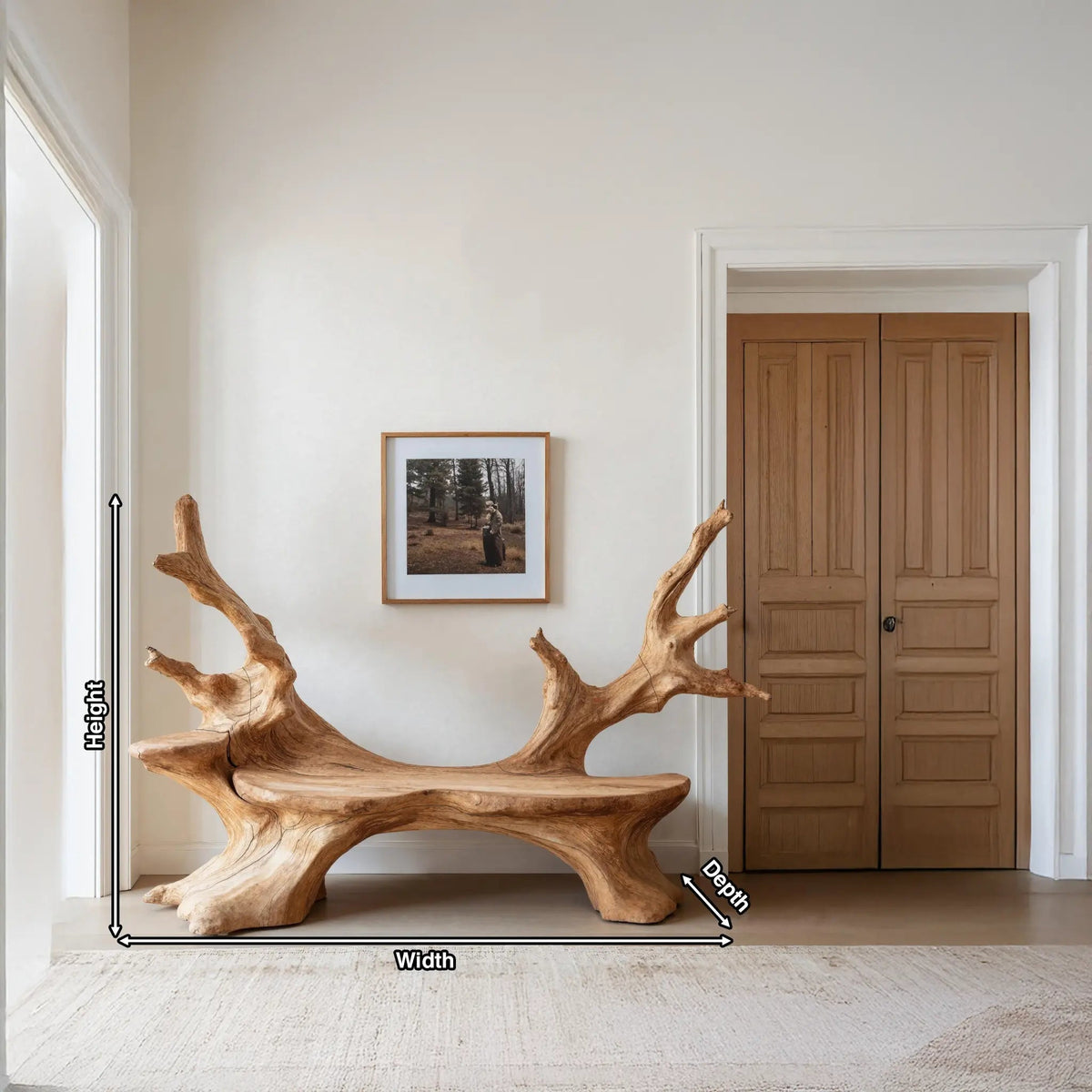 Mid Century Live Edge Bench For Elegant Living Room Accents - view 8 of 8