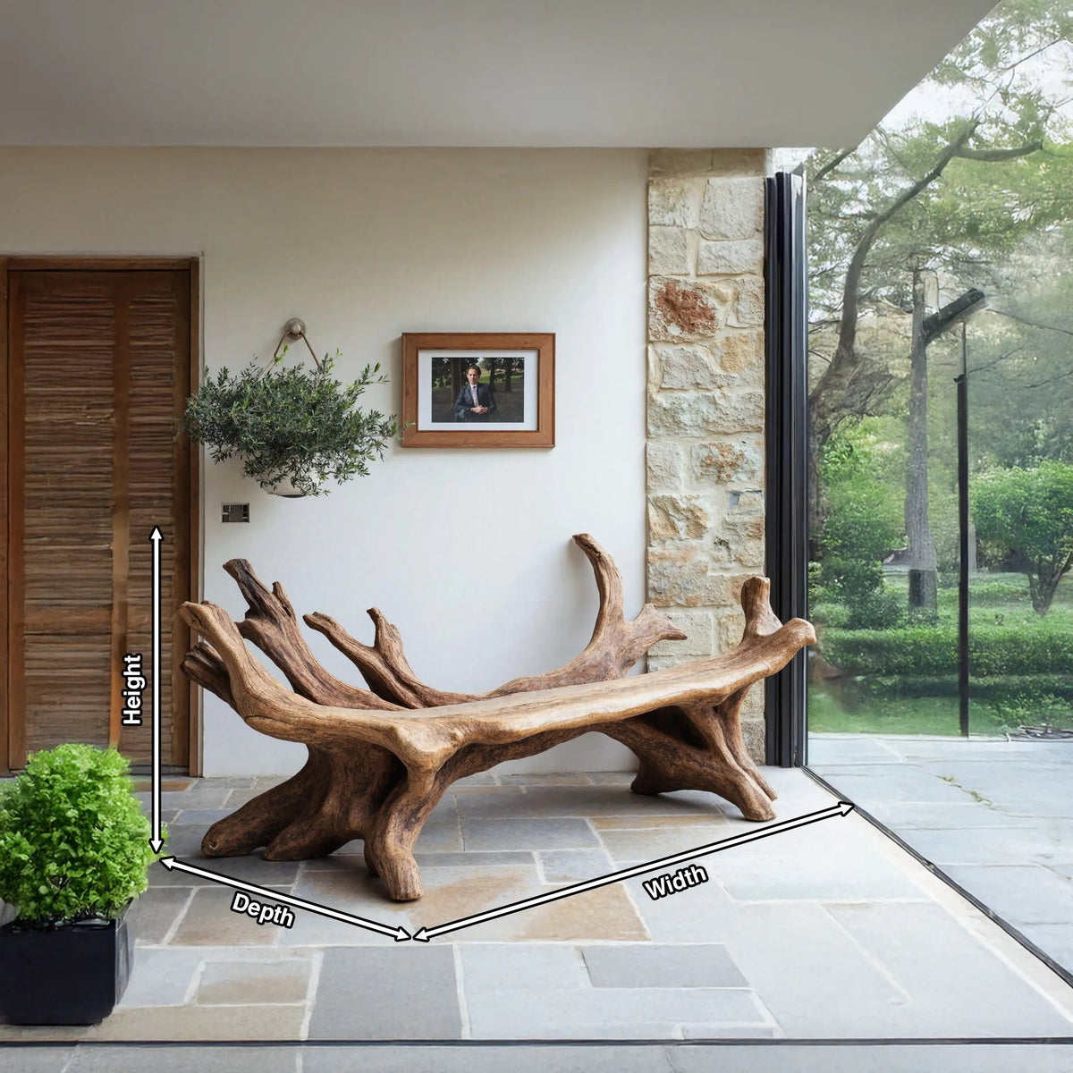 Handcrafted Live Edge Bench For Entryway Design - view 8 of 8