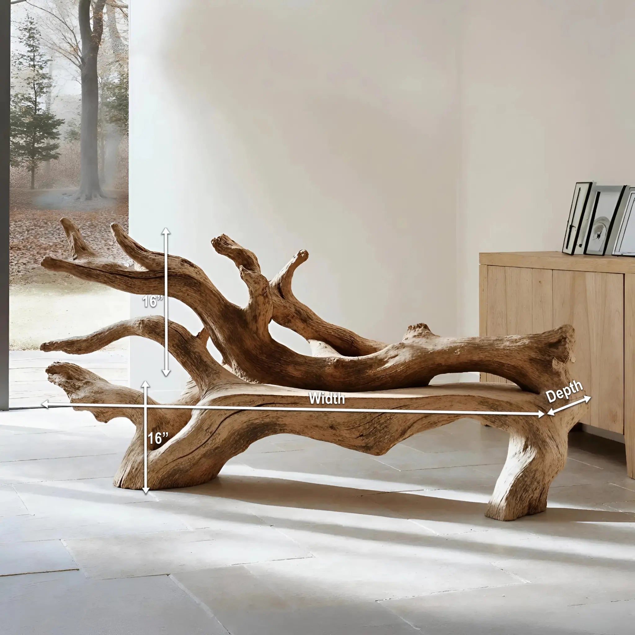 Handcrafted Branch Bench For Versatile Living Room Seating - view 8 of 8