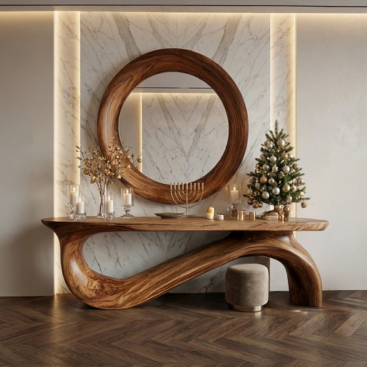 Modern Sculptural Console Table For Living Room And Entryway - view 1 of 8