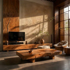 Live Edge Solid Wood Coffee Table for Modern Rustic Living Room - view 2 of 6