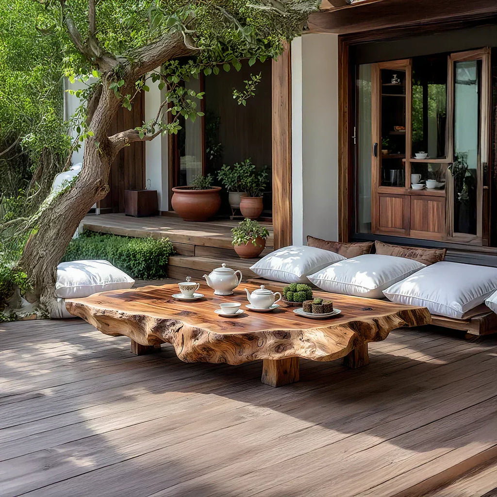 Live Edge Solid Wood Tea Table for Japanese Floor Seating - view 2 of 7