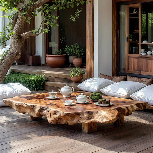 Live Edge Solid Wood Tea Table for Japanese Floor Seating - view 1 of 7