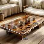 Live Edge Solid Wood Tea Table Low Floor Coffee Table - view 5 of 5