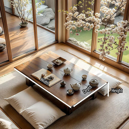 Solid Wood Japanese Low Tea Table Minimalist Floor Coffee Table - view 5 of 5
