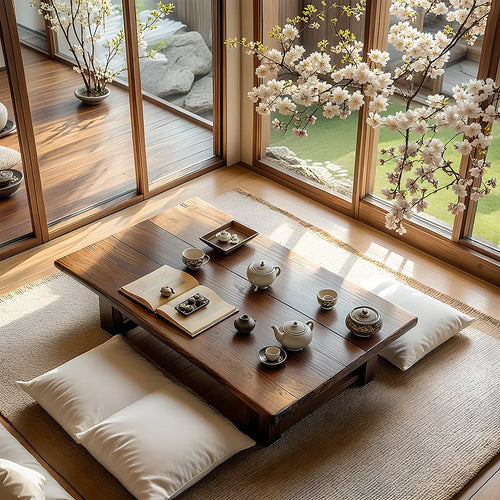 Solid Wood Japanese Low Tea Table Minimalist Floor Coffee Table - view 1 of 5