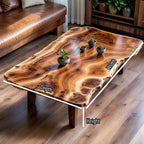 Live Edge Solid Wood Coffee Table Organic Slab Rustic Center Table - view 6 of 6