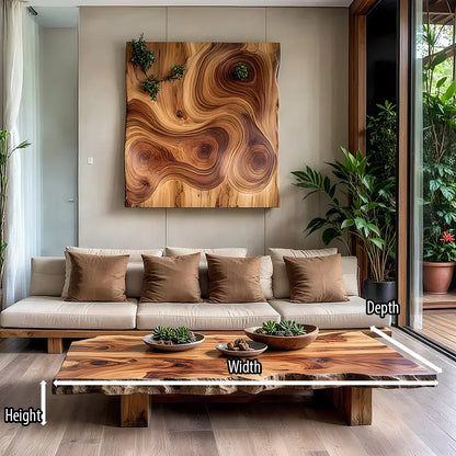 Live Edge Solid Wood Coffee Table Natural Slab Rustic Center Table - view 5 of 5